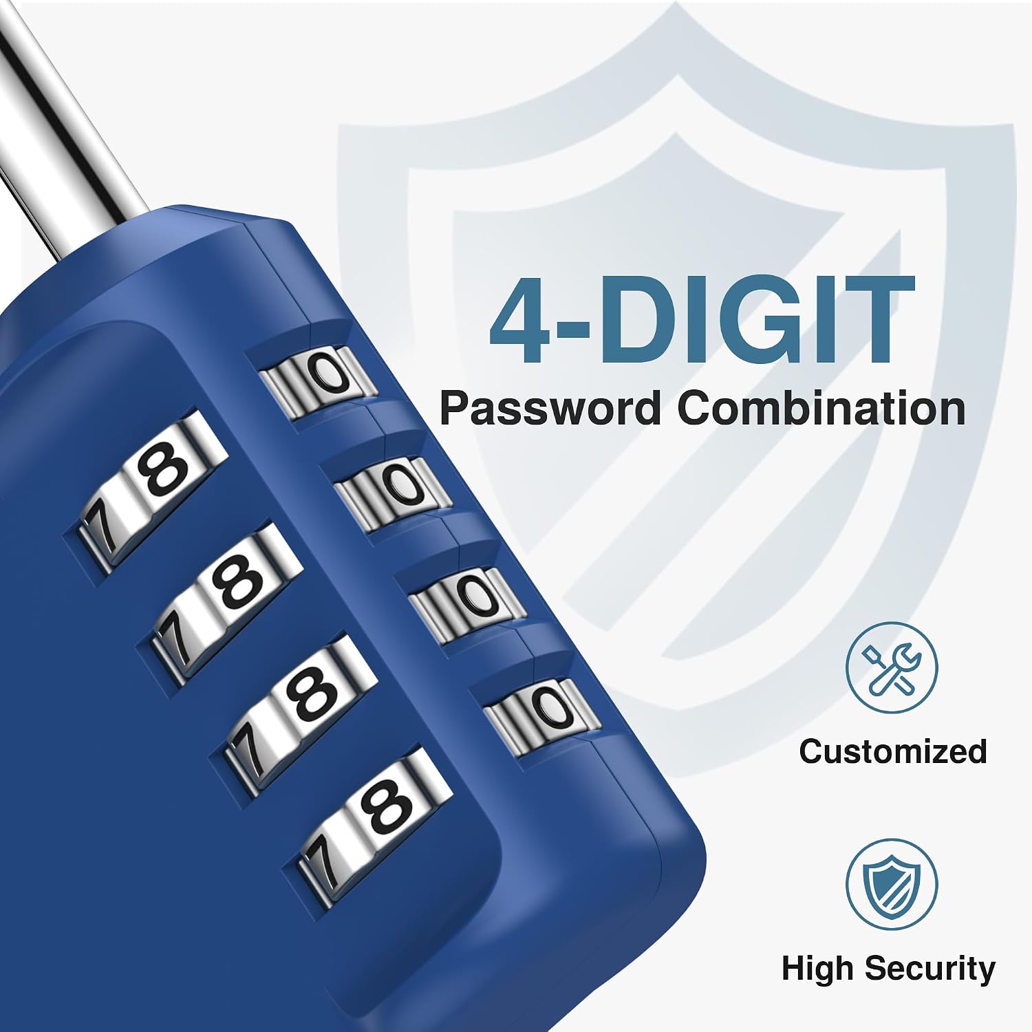 Puroma Combination Lock 4 Digit Gym Locker Padlock Waterproof, 1 Blue