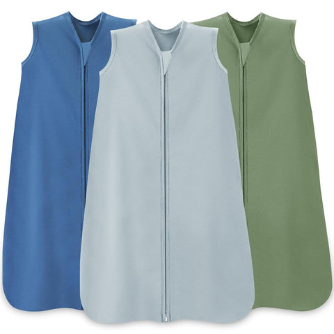 Baby Sleep Sack 18-24 Months, 100% Cotton Wearable Blanket, 0.5 Tog, 3 Pack