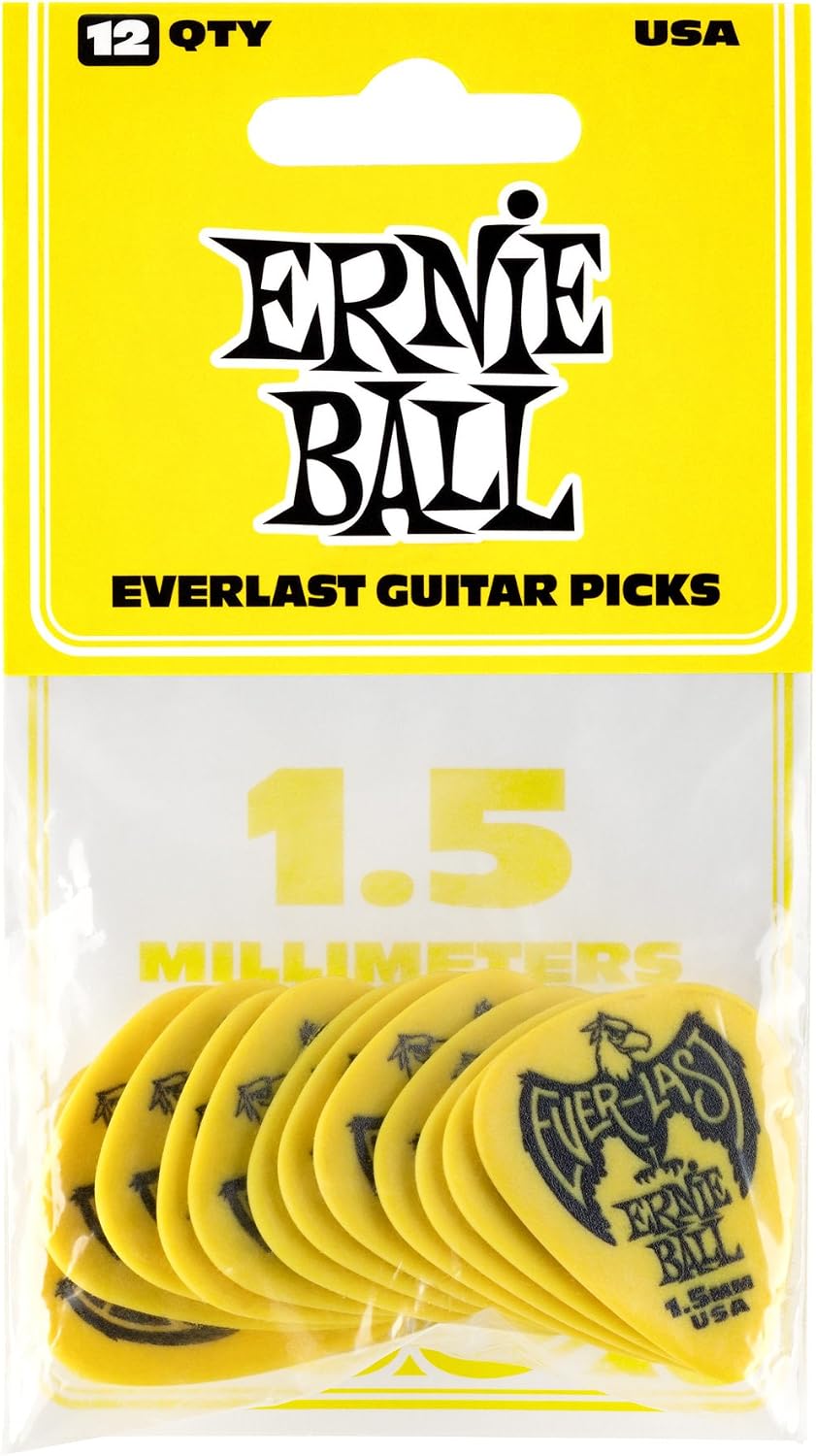Ernie Ball Everlast Guitar Picks, Pink .60mm, 12-pack (P09179)