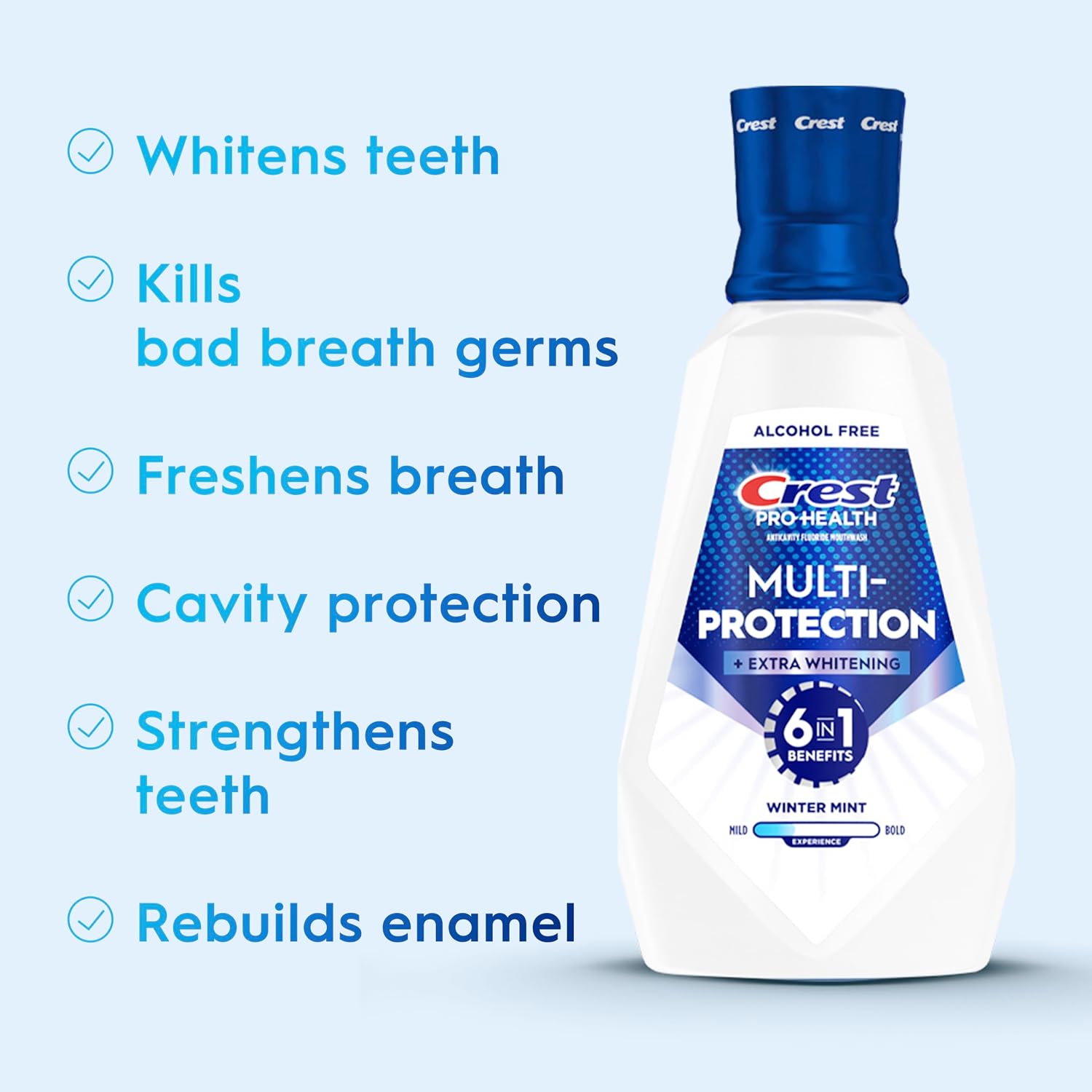 Crest Pro-Health Advanced Mouthwash, Alcohol Free, Extra Whitening, Energizing Mint Flavor, 946 mL (32 fl oz)
