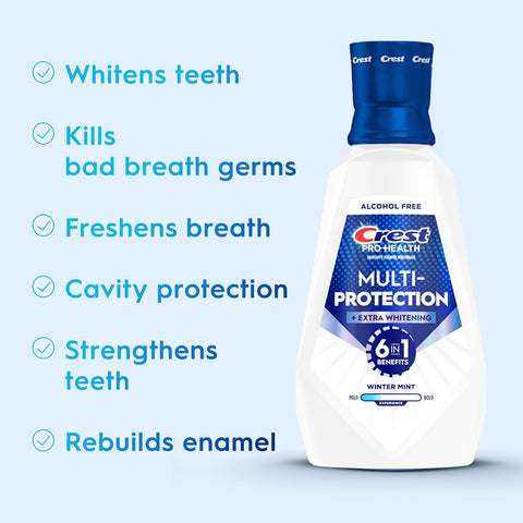 Crest Pro-Health Advanced Mouthwash, Alcohol Free, Extra Whitening, Energizing Mint Flavor, 946 mL (32 fl oz)