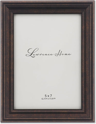 Lawrence Frames Sutter Burnished Picture Frame, Silver, 5x7