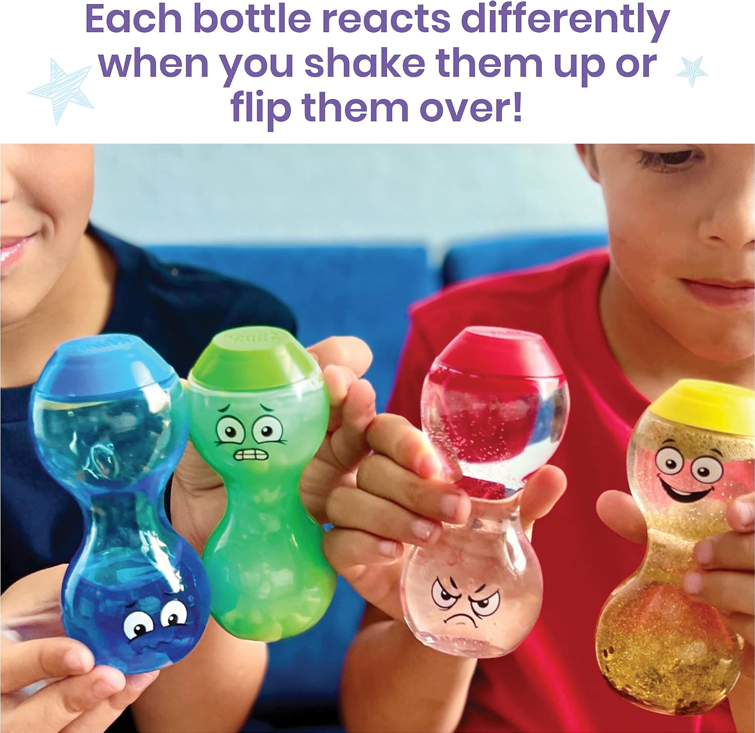 hand2mind Express Your Feelings Sensory Bottles-Primary Emotions