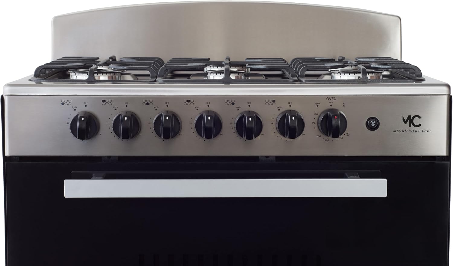 Magnificent Chef 30" Gas Range, 4.0 Cu Ft Space Saver Oven, Stainless Steel | 3 Ultra-Fast & 3 Fast Burners, Cast Iron Grates, LP/NG Ready MGR30DNM56TDIB | Delivery Included & 2-Year Warranty