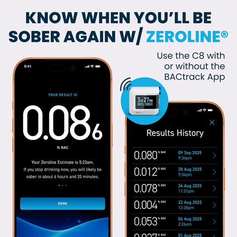 BACtrack C8 Breathalyzer | BAC Alcohol Tester | Optional App