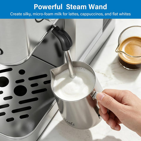 XIXUBX Cold Brew Espresso Machine with Milk Frother, Grey