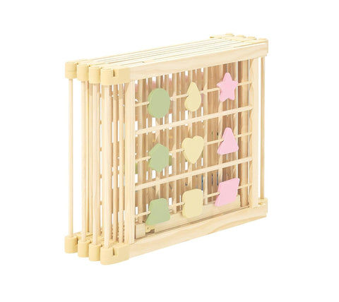 ZETY Natural Wood Baby Playpen with Play Mat, 10 Panel Play Yard Set