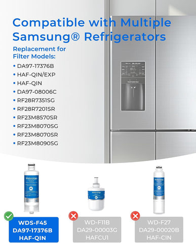 Waterdrop WDS-F45 Water Filter Replacement for Samsung® DA97-17376B, 2 Pack