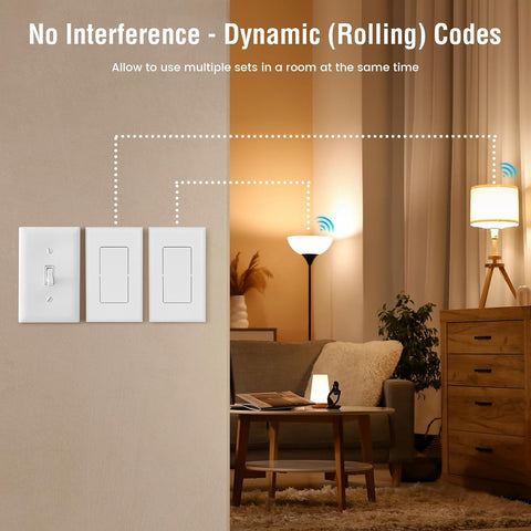 SURAIELEC Wireless Wall Switch Remote Control Outlet, 100 ft RF Range