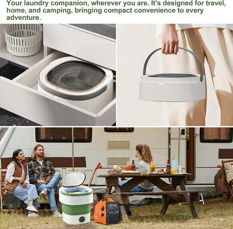 Portable Washing Machine 20L Foldable Mini Washer with Spin Basket, 3 Modes