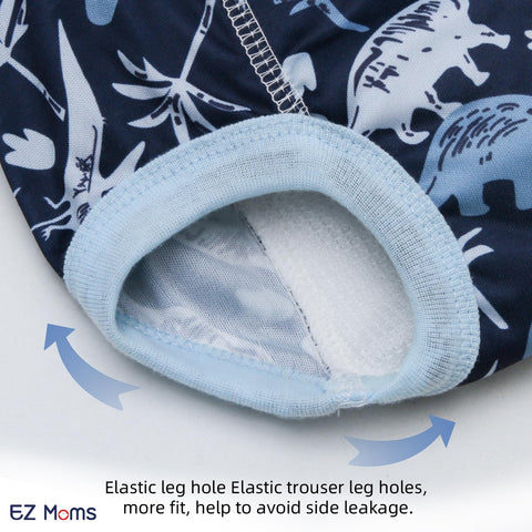 EZ Moms 10 Packs High Waist Potty Training Underwear for Boys Double Absorption Toddler Training Pants 3T-4T Reusable Dinosaur Toddler Underwear Boys 3T Kid Confident Pee Pants with a Laundry Bag