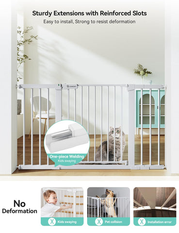 COMOMY 30" Tall Baby Gate for Stairs Doorways, Fits 29.5" to 51.6" Openings
