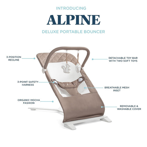 Baby Delight Alpine Deluxe Portable Bouncer, Organic Mocha