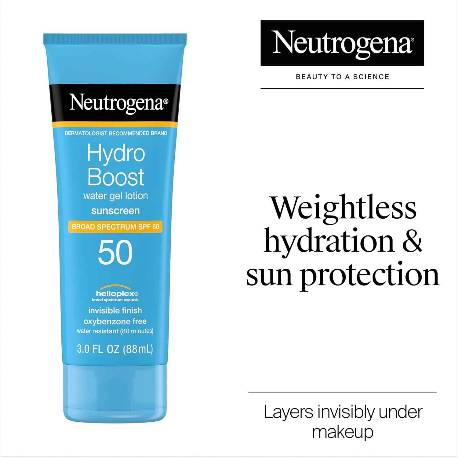 Neutrogena Hydro Boost Water Gel Sunscreen SPF 50, 3 fl oz