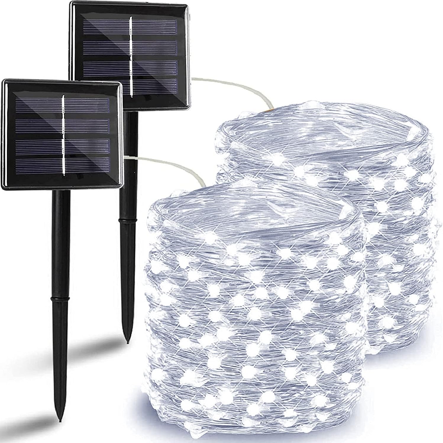 Solar String Lights Outdoor, 2Pack 144FT 400LED Fairy Lights, White