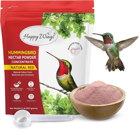 Happy Wings 2 LB Natural Unflavored Hummingbird Nectar Powder Concentrate.