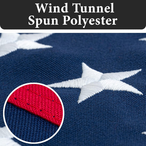 American Flags for Outside 3x5-100% Polyester MADE IN THE USA -Indestructible Durable Outdoor Heavy Duty Spun Polyester -US Flags 3x5 Outdoor -American Flag Sewn Stripes and Embroidered Stars - FMAA Certified