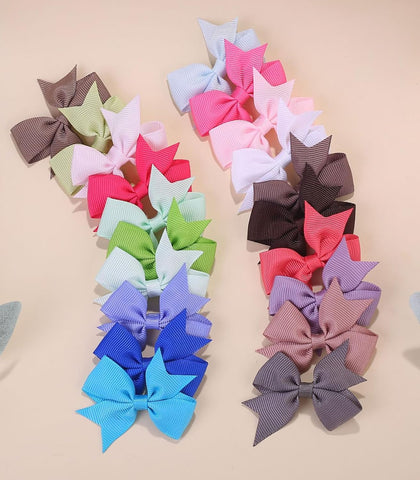 ALinmo Hair Clips for Girls 100PCS - 2" Fully Lined Tiny Bows, Alligator Clips for Infants and Toddlers in Pairs