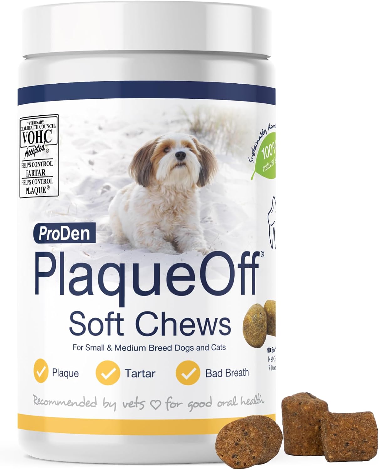 ProDen PlaqueOff Dental Soft Chews with Natural Kelp for Dogs - 90 Ct