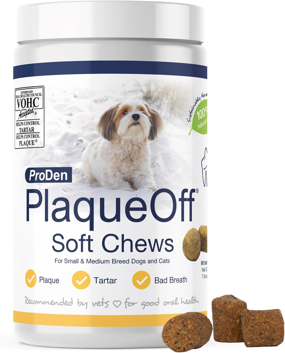 ProDen PlaqueOff Dental Soft Chews with Natural Kelp for Dogs - 90 Ct