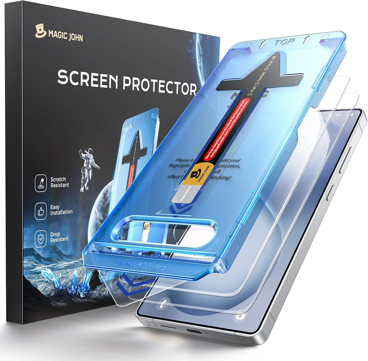 MAGIC JOHN for Samsung Galaxy S26 Ultra Screen Protector Easy Installation