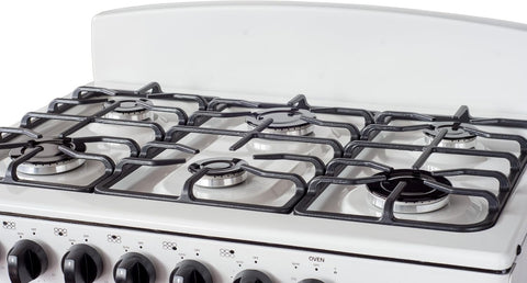 Magnificent Chef 30" Freestanding Gas Range, 4.0 Cu Ft Space Saver Oven, White | 3 Ultra-Fast & 3 Fast Burners, Cast Iron Grates, LP/NG Ready MGR30DNM56WDIB | Delivery Included & 2-Year Warranty