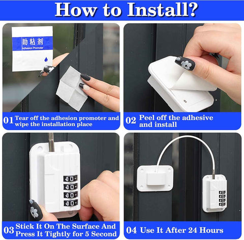 Fridge Locks with Code for Refrigerator, Cabinets, Freezer, Drawers, Wardrobes, Closets, Windows, Freezer Doors. Child Safety Lock with Combination for Kids and Aldults (Black with Password)