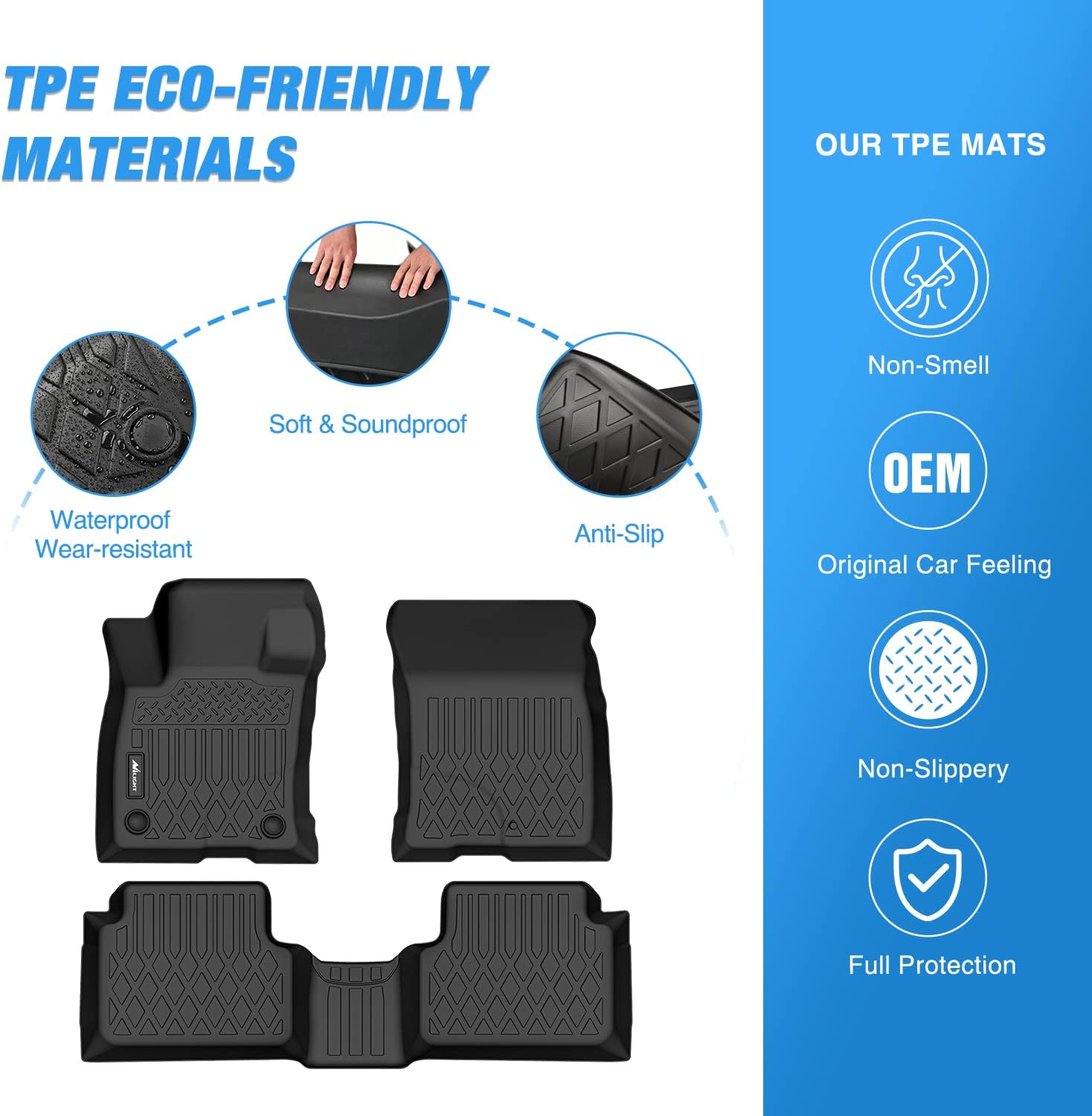 Nilight TPE Floor Mats for Ford Bronco Sport 4-Door
