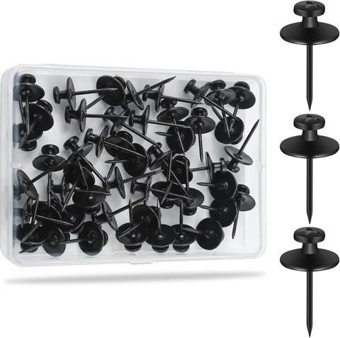 KURUI 60Pcs Metal Thumb Tacks for Wall, Heavy Duty Picture Hanging Nails