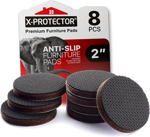 X-PROTECTOR Non Slip Furniture Pads - 8 pcs Premium Furniture Grippers 2"!