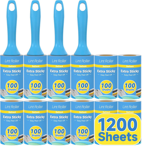 Swihauk 1200 Sheets Extra Sticky Lint Rollers for Pet Hair