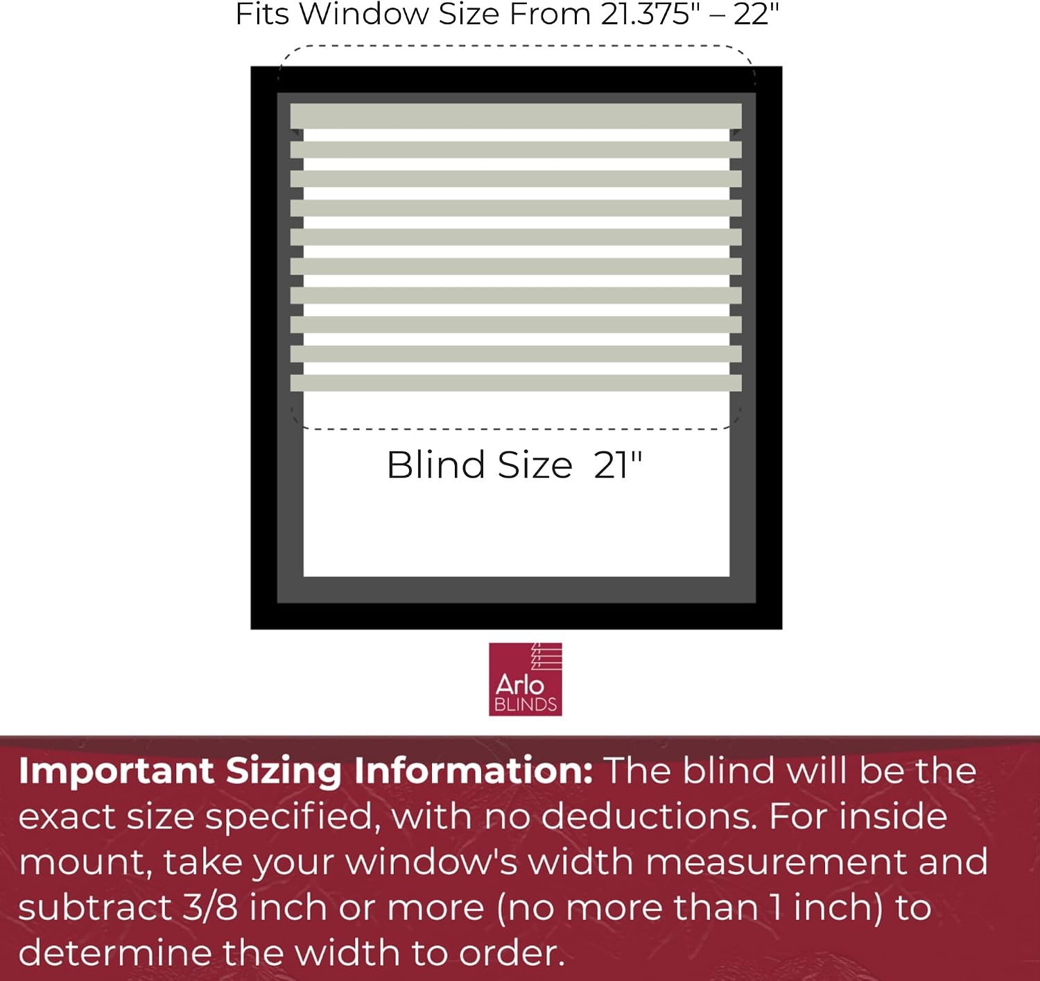 ARLO BLINDS 2" Faux Wood Blinds with Crown Valance 21" W x 73" H, White
