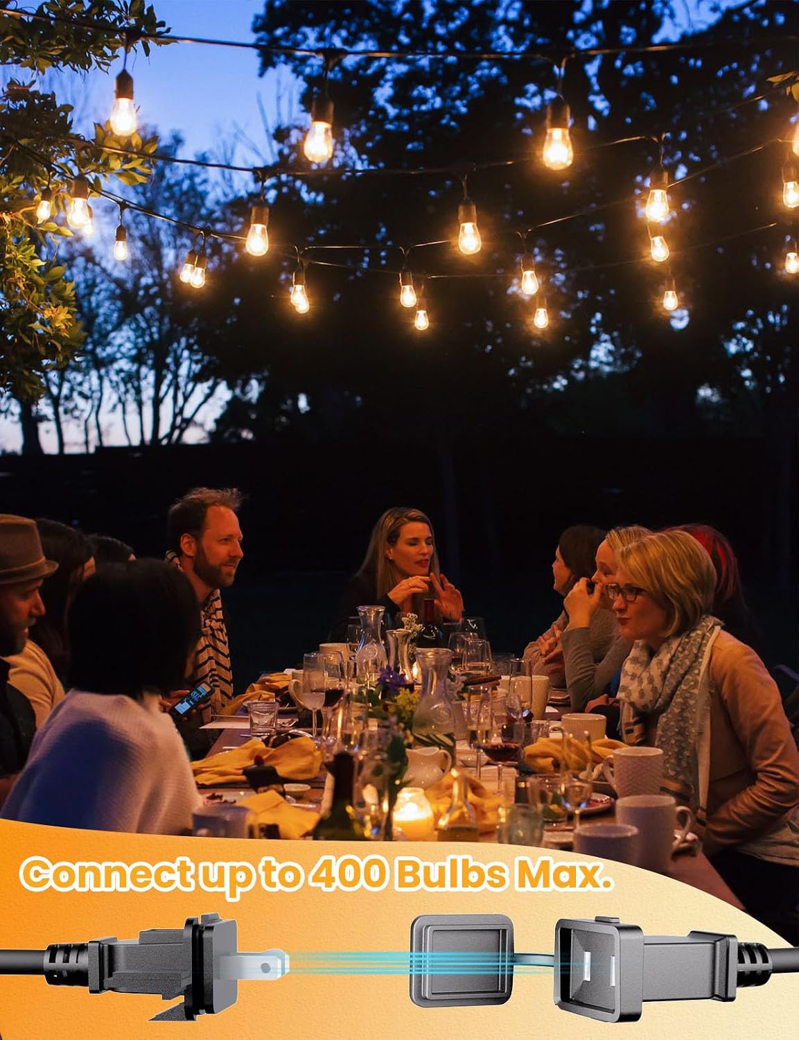 Svater Outdoor String Lights 75 FT LED Outside Patio E26 Edison Waterproof