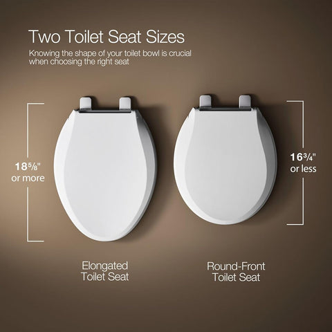 KOHLER Brevia Slow Close Elongated Toilet Seat, White