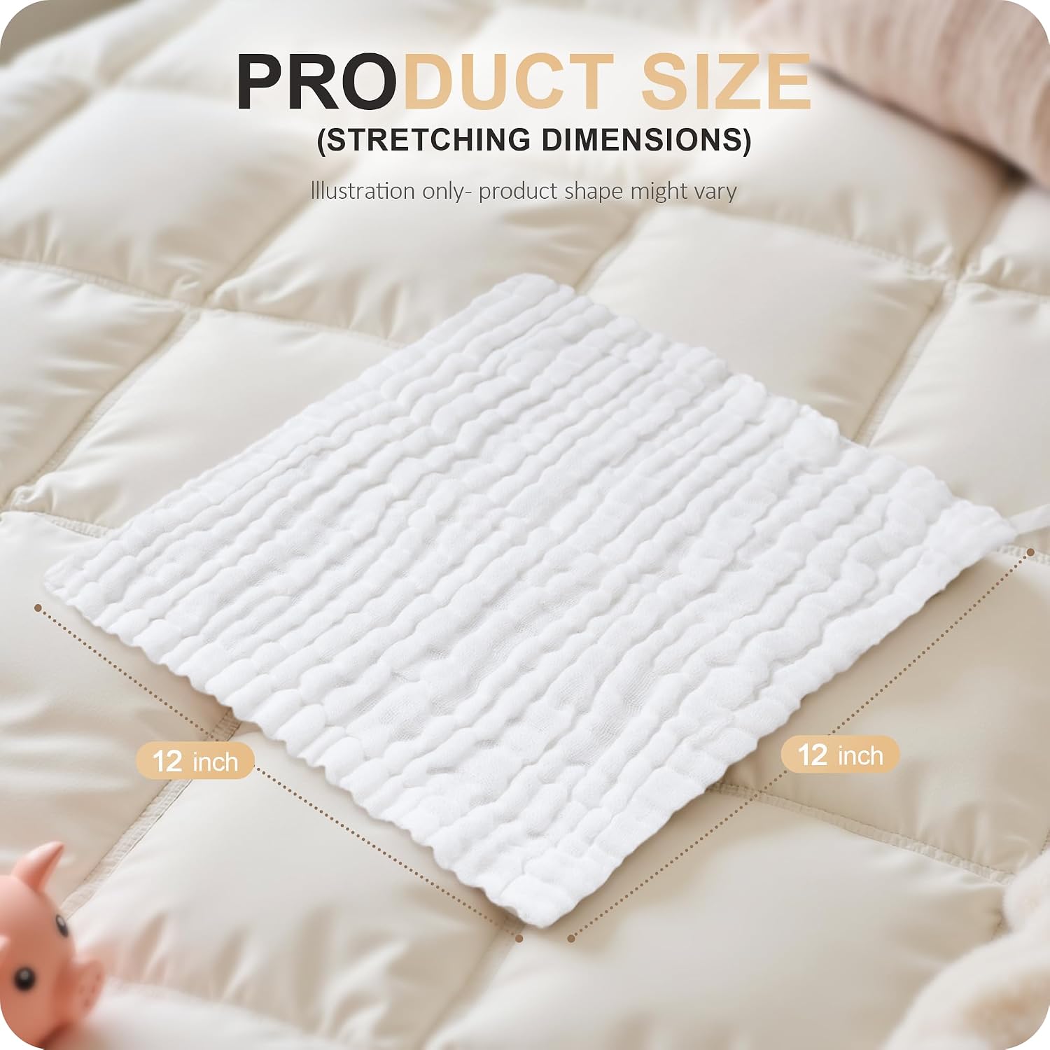 Cuddle Campus 6 Pack Muslin Baby Washcloths, Burp & Wash Cloths for Babies