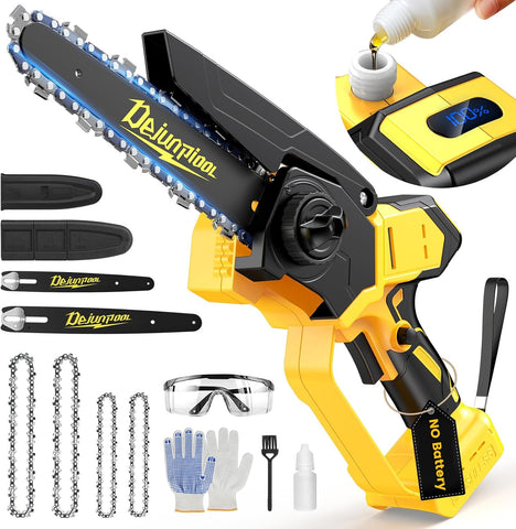 Cordless Mini Chainsaw Compatible with Dewalt 20V MAX Battery, 1200W 6 Inch & 8 Inch Small Electric Chainsaw Brushless, Auto Oiler, Handheld Pruning Tree Saw Gift for Men Husband Fathers (Tool Only)