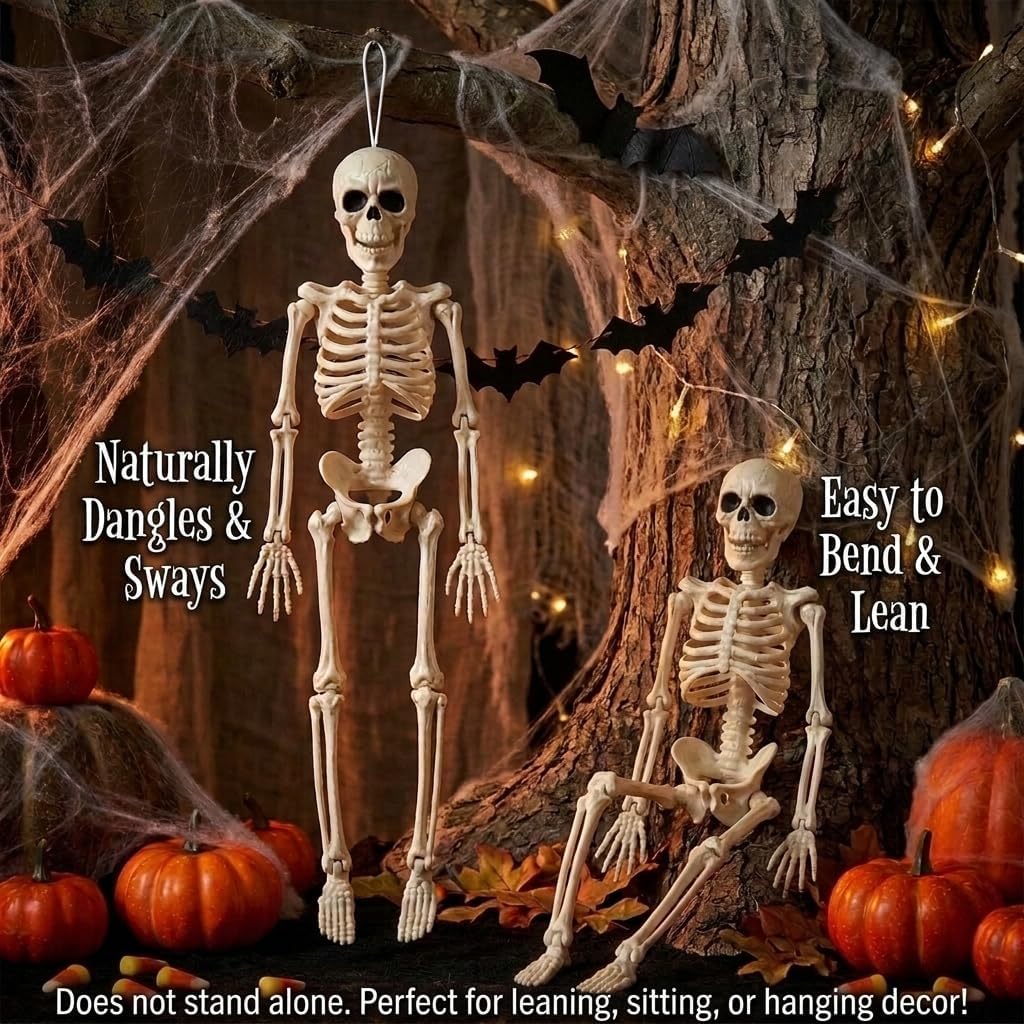Halloween Decorations Hanging Small Skeletons: 5PCS 16Inches