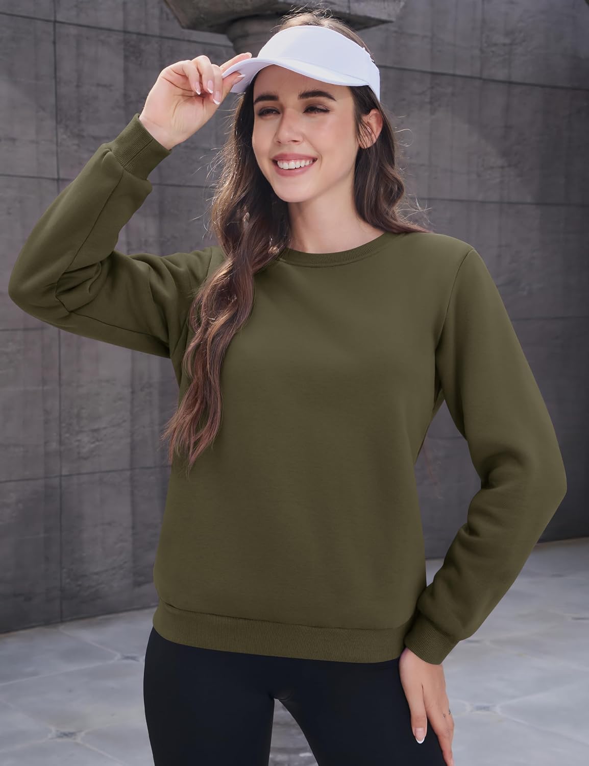 MAGCOMSEN Womens Sherpa Lined Sweatshirts Winter Warm Thick Fleece Pullover