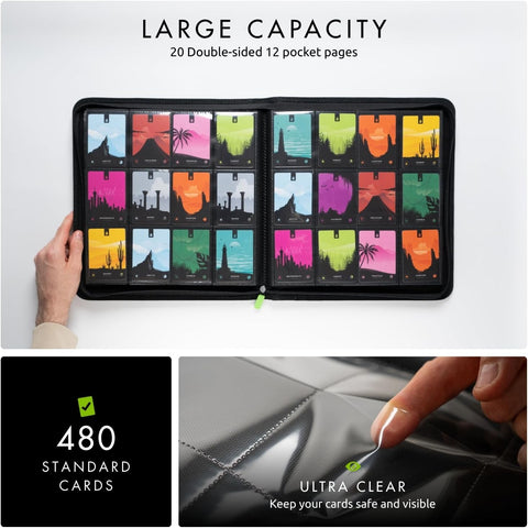Vault X 12 Pocket Zip Trading Card Binder 480 Cards Exo-Tec (Black)