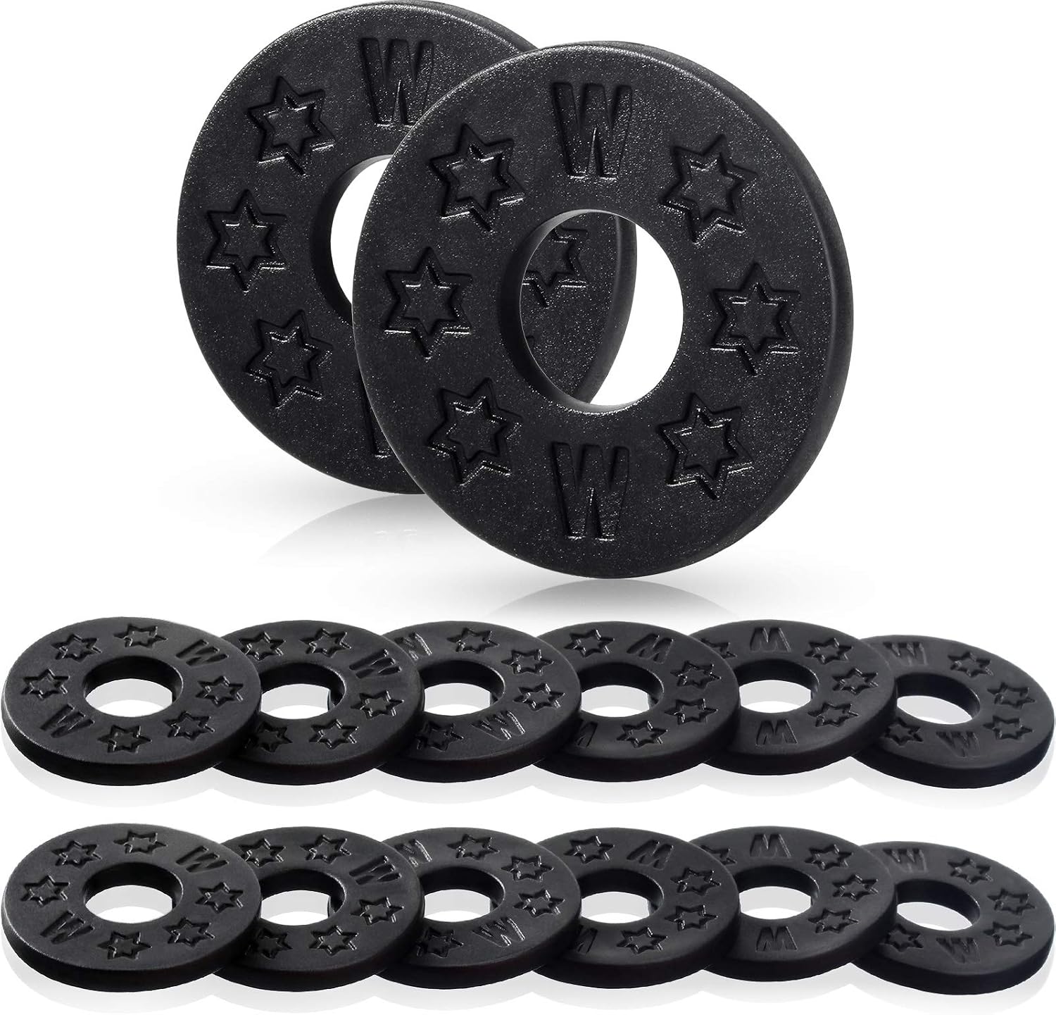 Blulu 12 Pcs Guitar Strap Locks Silicone Rubber Strap Blocks,Black