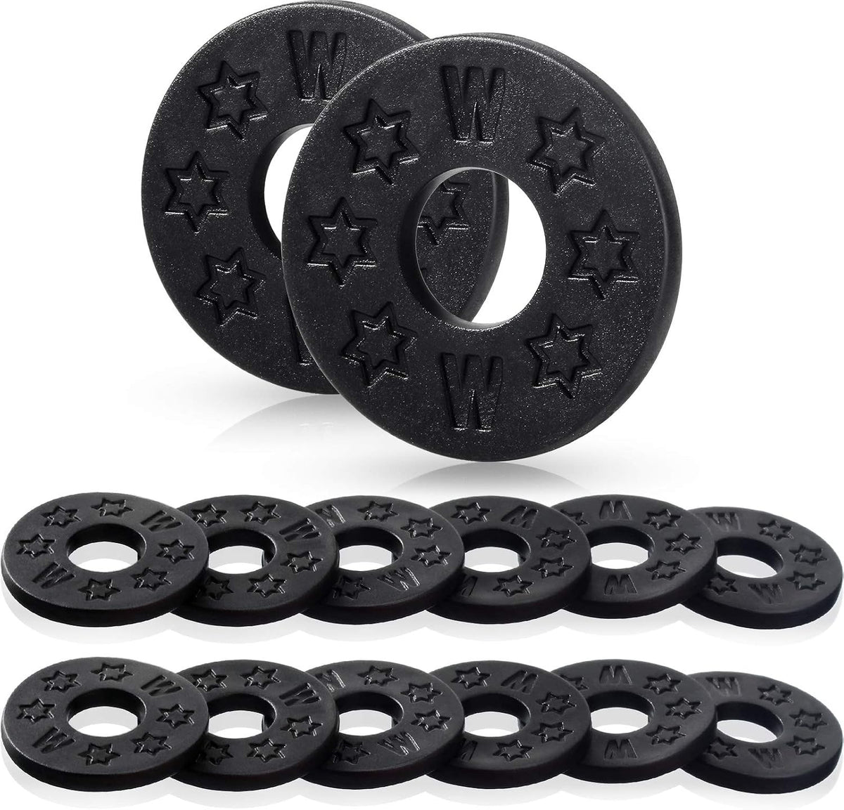 Blulu 12 Pcs Guitar Strap Locks Silicone Rubber Strap Blocks,Black