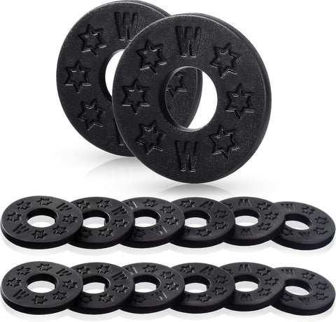 Blulu 12 Pcs Guitar Strap Locks Silicone Rubber Strap Blocks,Black