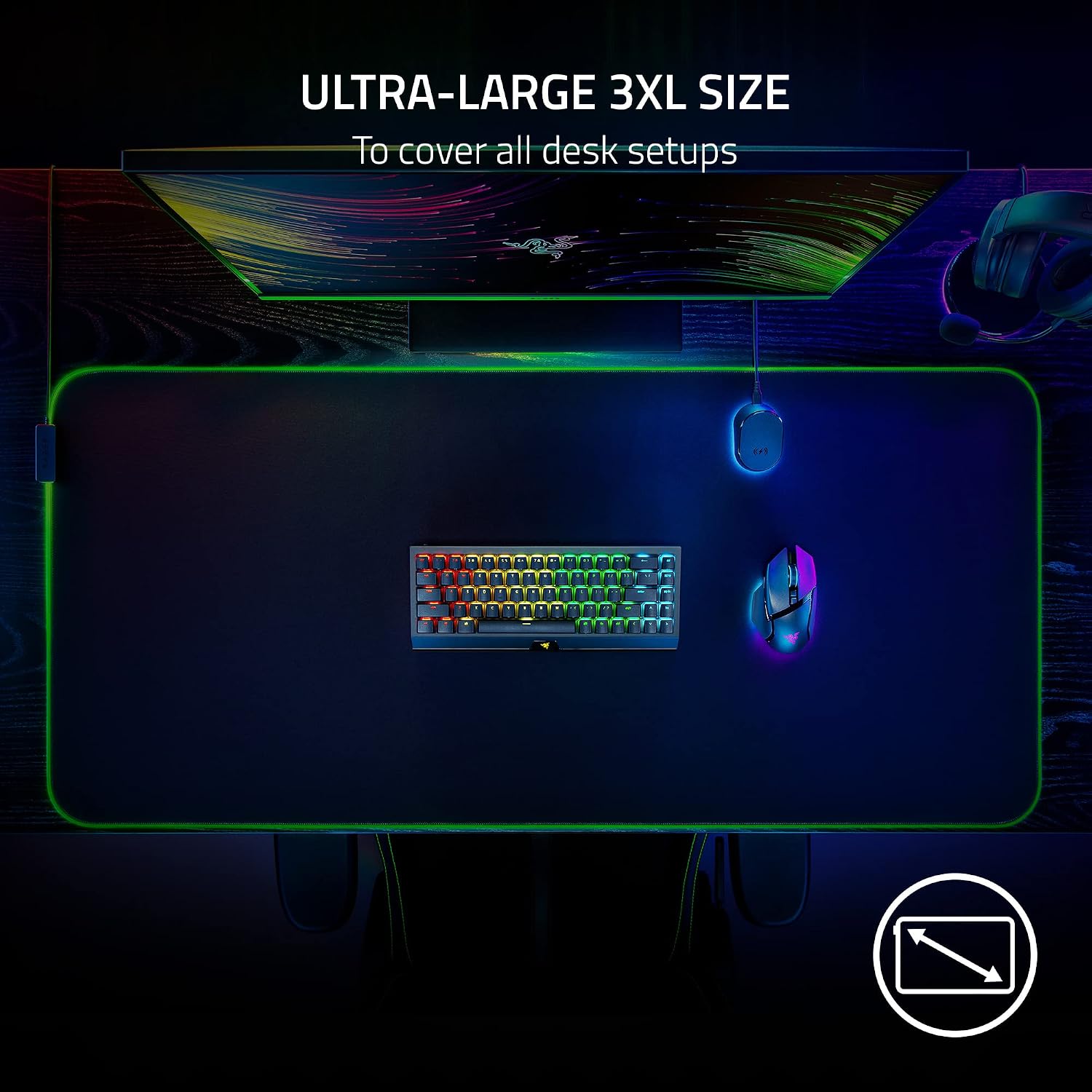 Razer Goliathus Chroma 3XL Gaming Mouse Pad, Black