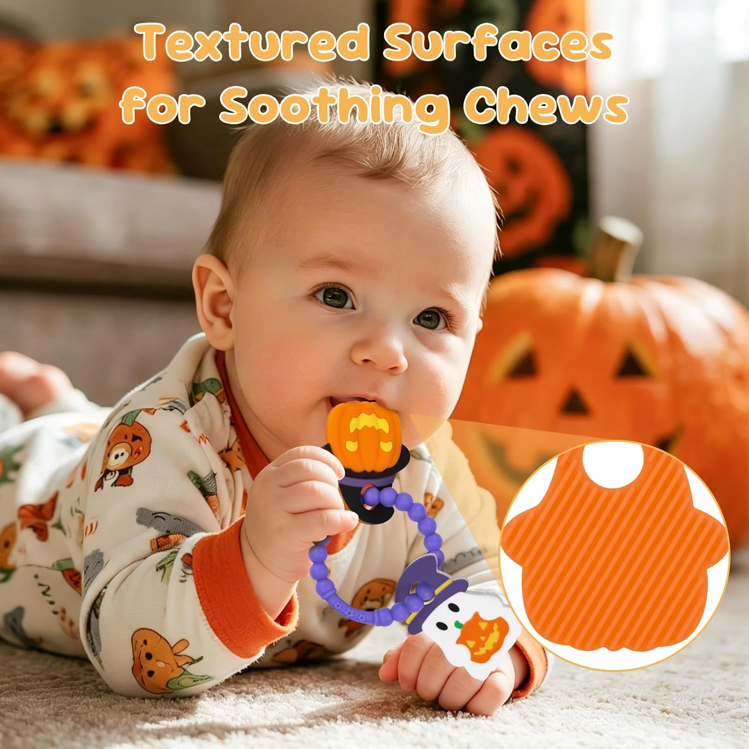 Halloween Baby Teething Toys, Boo Basket Stuffers for Toddlers & Newborns