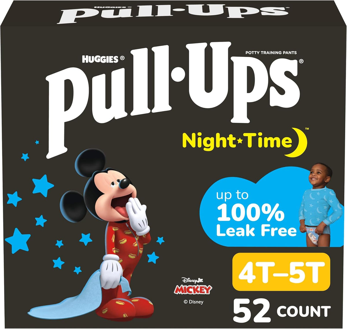 Pull-Ups Boys' Night-Time Potty Training Pants, Size 4T-5T, 52 Count