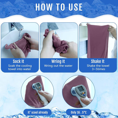 Hosuly 30 Pack Cooling Towels 40"x12"