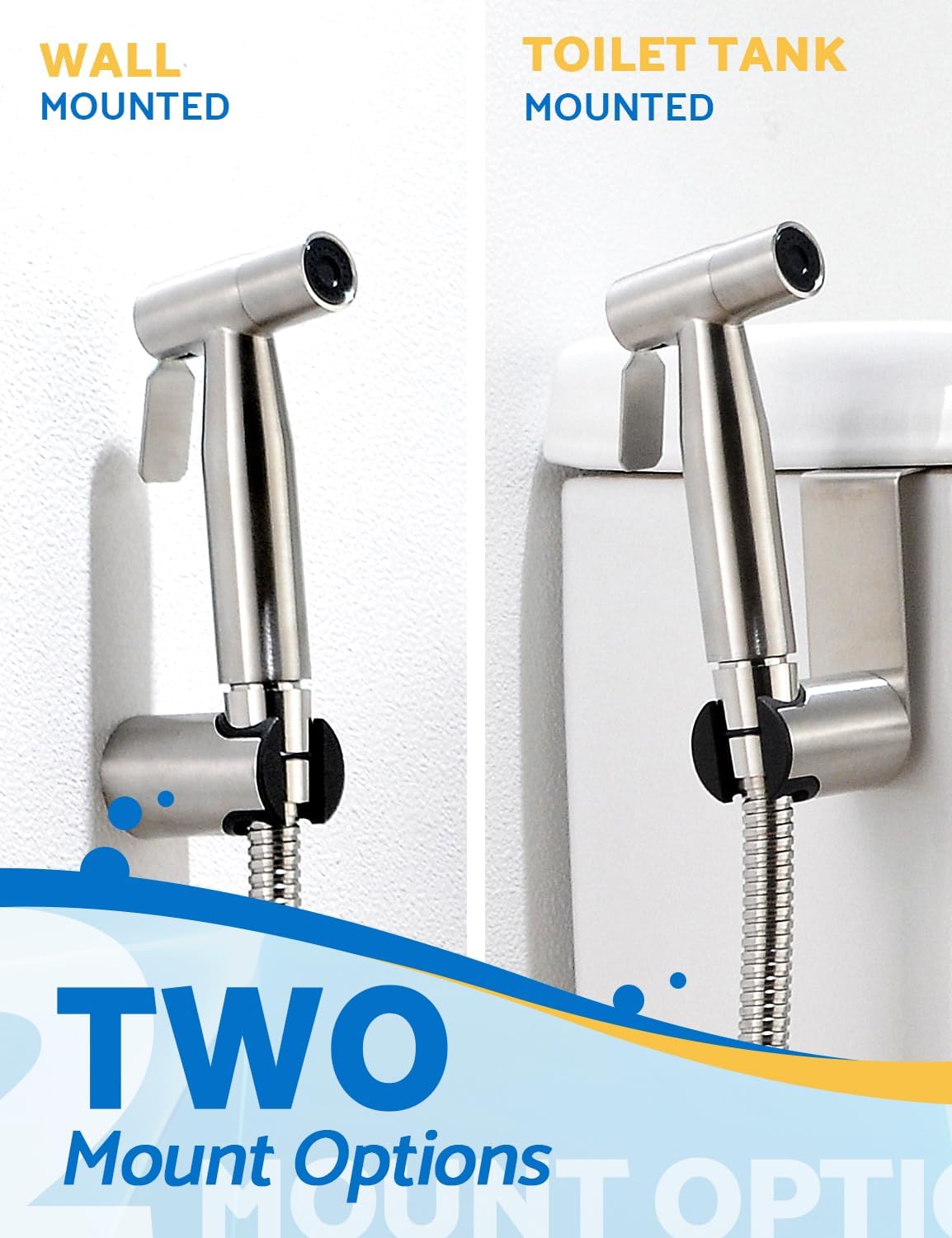 BRITULIF 2-Pack Handheld Bidet Sprayer for Toilet, Adjustable Pressure