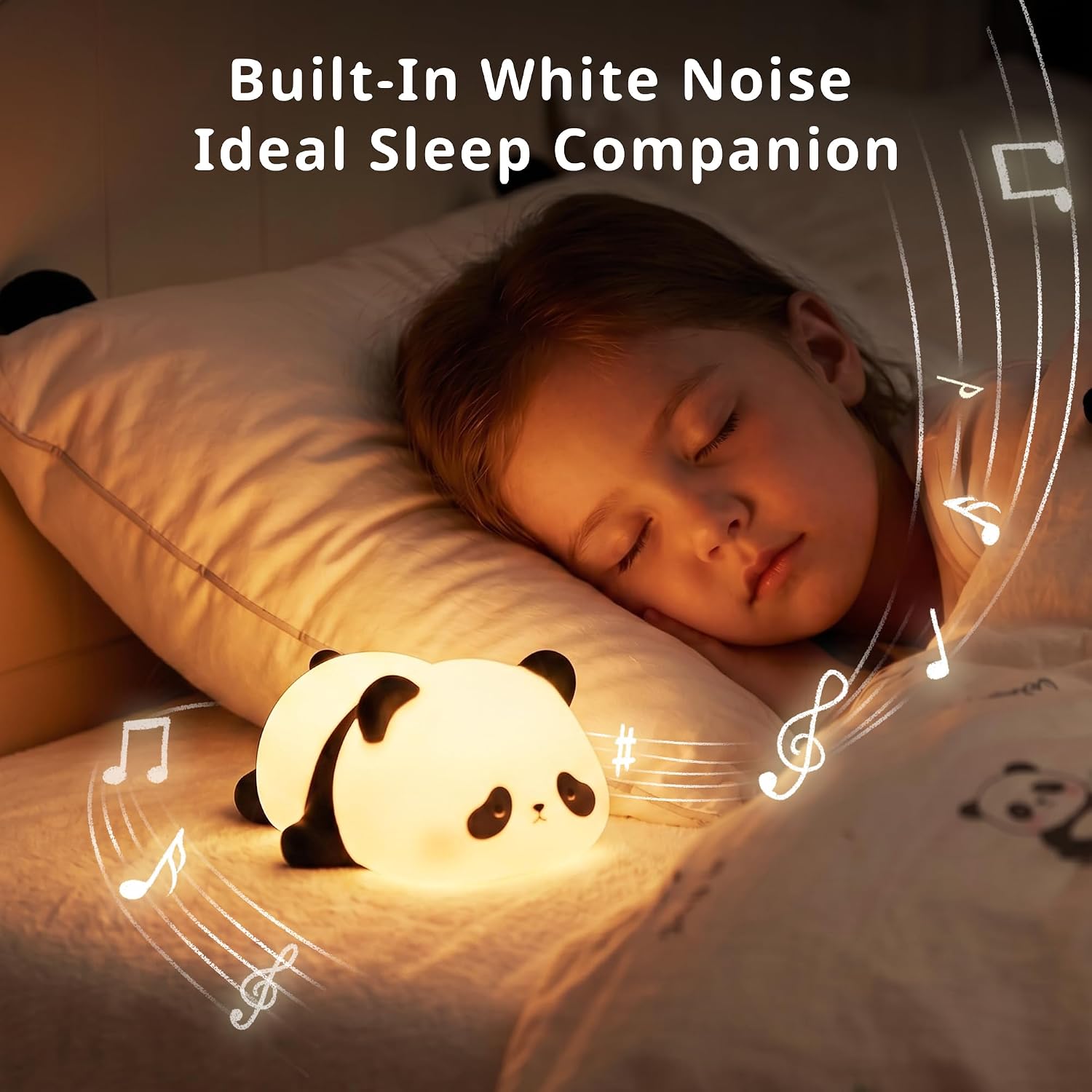 BrizLabs Cute Panda Night Light for Kids, Rechargeable Nursery Nightlight