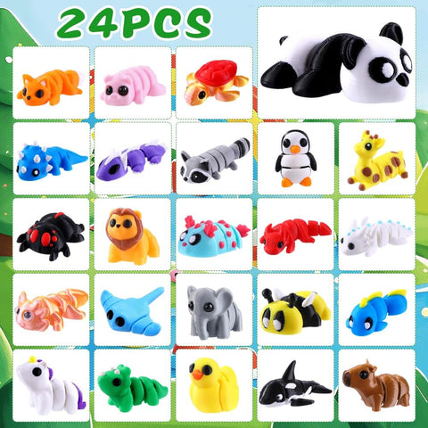 JOICEE 2026 Christmas Advent Calendar with 3D Printed Animals Fidget Toys