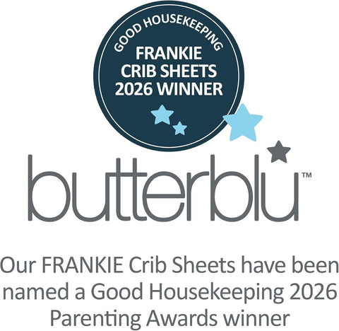 Butterblu Frankie Fitted Crib Sheet 100% Organic Cotton for Baby & Toddler Mattress, Breathable for Boys & Girls, Haberdashery, One Size